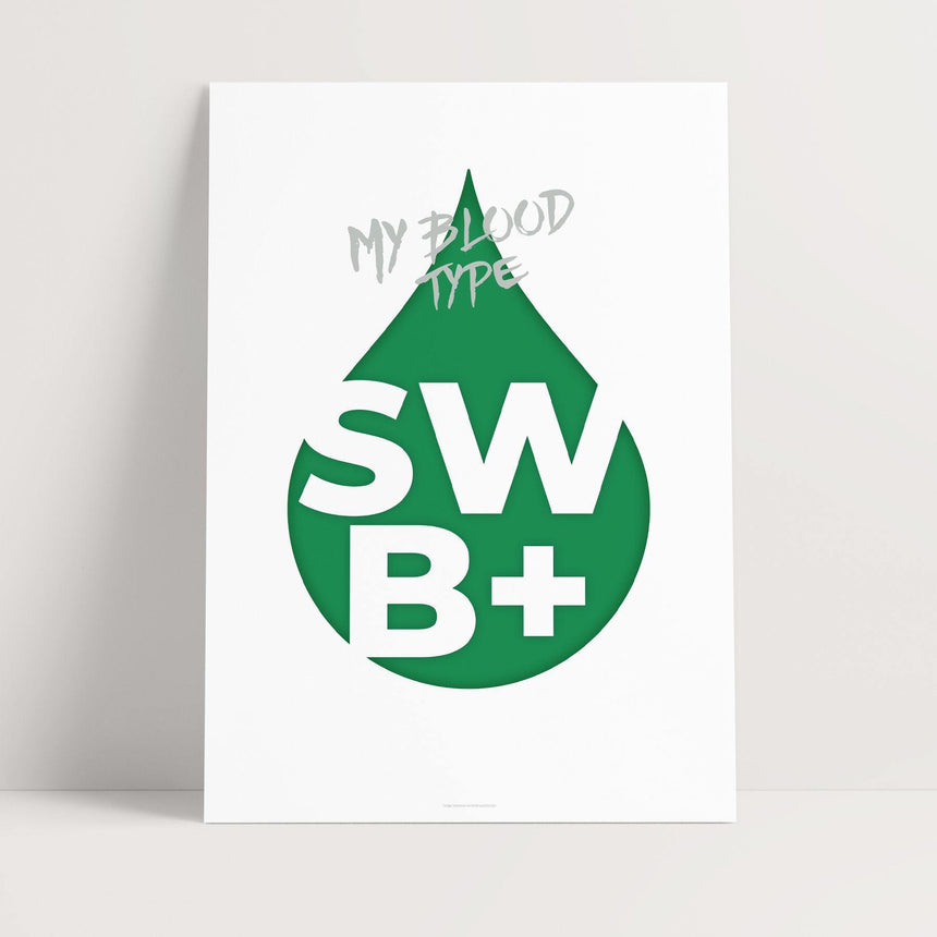 My Bloodtype - SWB+ - Buyarto - Plakater til Fan’tastiske mennesker