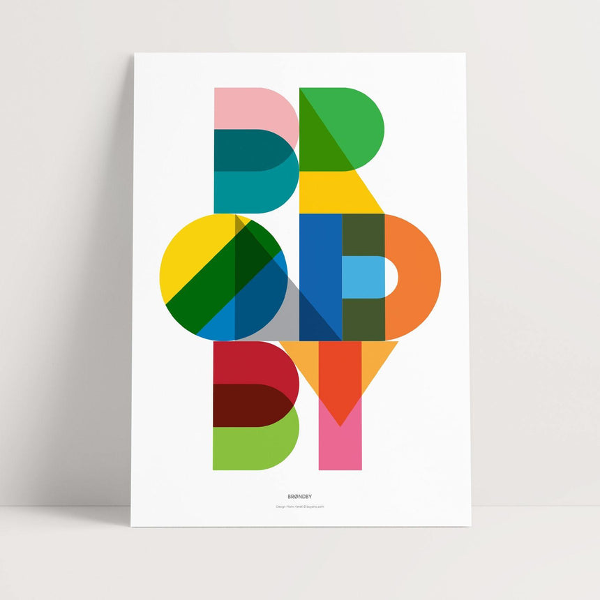 Brøndby byplakat  i farver - Plakater fra Buyarto